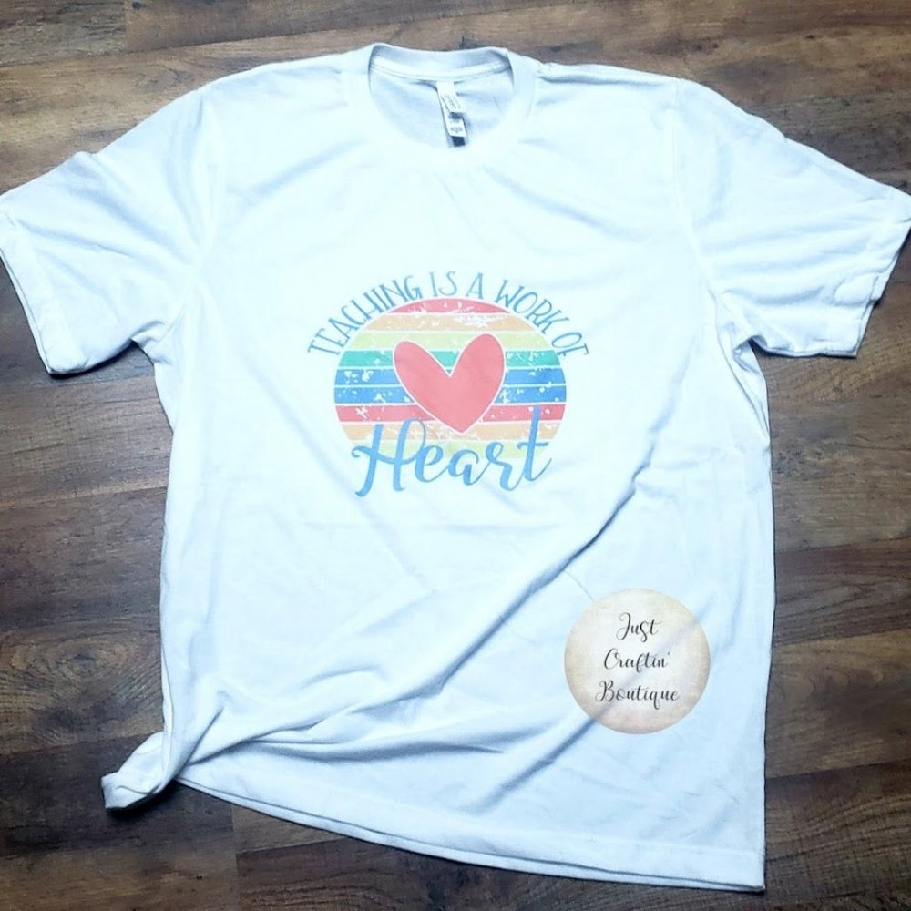 Teaching is a Work of Heart // Rainbow Sunset Circle Ready To Go Shirt